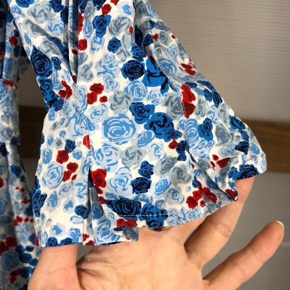 Aritzia Little Moon Sweetie Dress Oak/Porcelaine Blue A-line Puff Slv Mini  Sz 4 - Picture 9 of 16